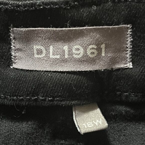 DL1961 Womens Size 18W Hepburn High Rise Wide Leg Black Raw Hem Jeans - Picture 7 of 7